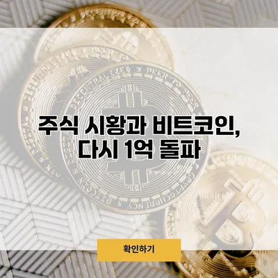 주식 시황과 비트코인, 다시 1억 돌파?