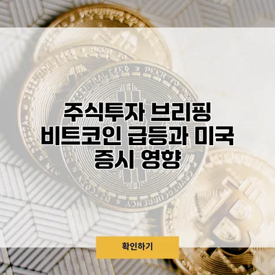 주식투자 브리핑 비트코인 급등과 미국 증시 영향