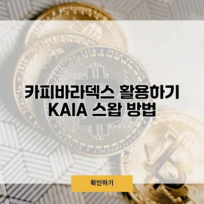 카피바라덱스 활용하기 KAIA 스왑 방법