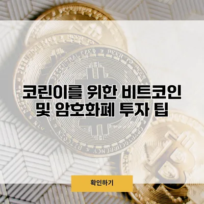코린이를 위한 비트코인 및 암호화폐 투자 팁