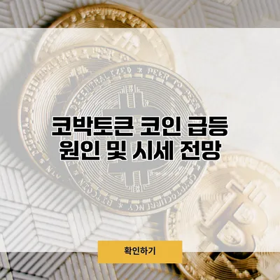 코박토큰 코인 급등 원인 및 시세 전망