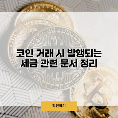 코인 거래 시 발행되는 세금 관련 문서 정리