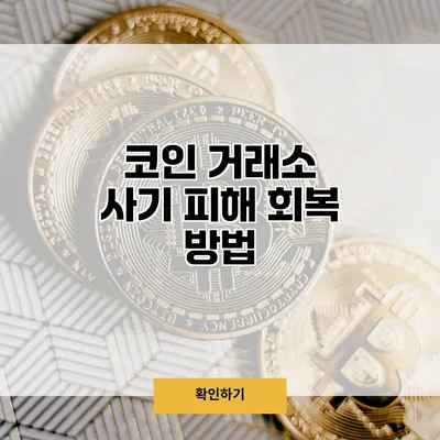 코인 거래소 사기 피해 회복 방법