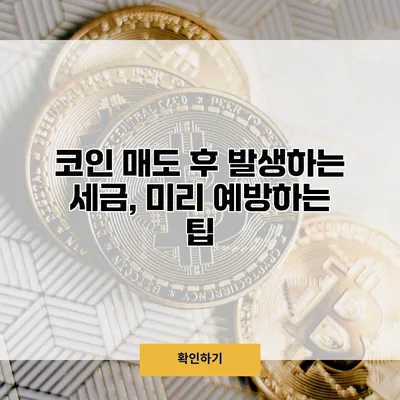 코인 매도 후 발생하는 세금, 미리 예방하는 팁