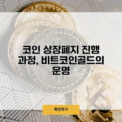 코인 상장폐지 진행 과정, 비트코인골드의 운명