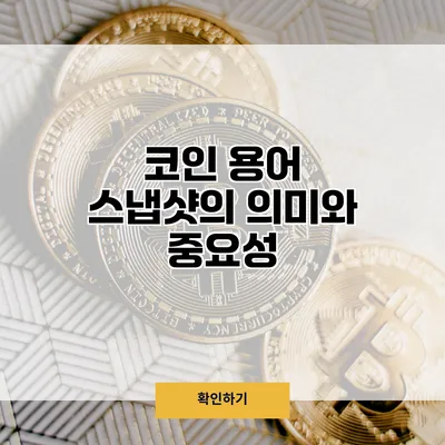 코인 용어 스냅샷의 의미와 중요성