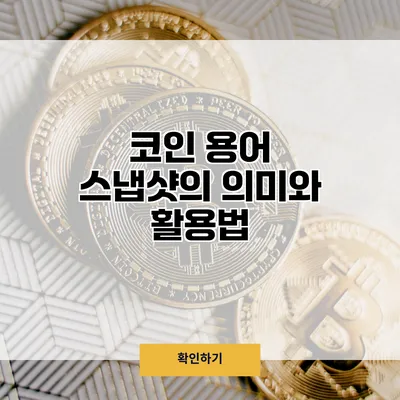 코인 용어 스냅샷의 의미와 활용법