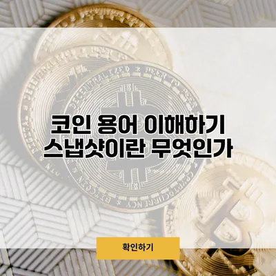 코인 용어 이해하기 스냅샷이란 무엇인가?