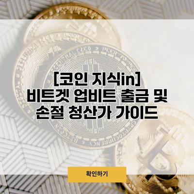 [코인 지식in] 비트겟 업비트 출금 및 손절 청산가 가이드