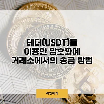 테더(USDT)를 이용한 암호화폐 거래소에서의 송금 방법