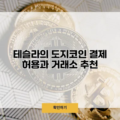 테슬라의 도지코인 결제 허용과 거래소 추천