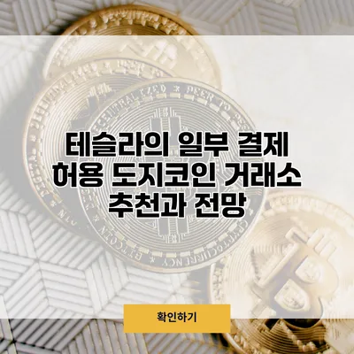 테슬라의 일부 결제 허용 도지코인 거래소 추천과 전망