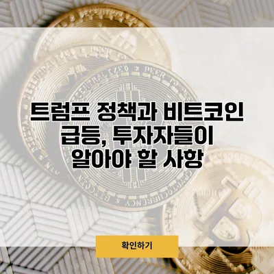 트럼프 정책과 비트코인 급등, 투자자들이 알아야 할 사항