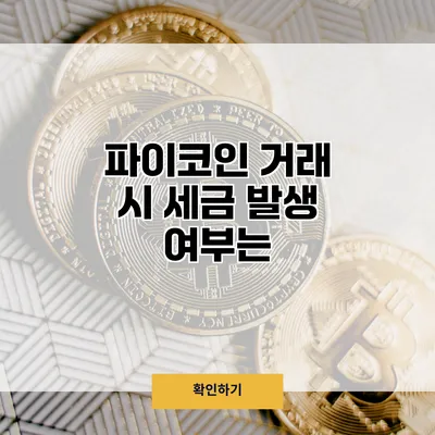 파이코인 거래 시 세금 발생 여부는?