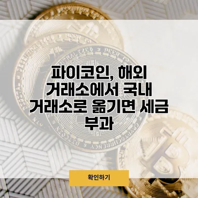 파이코인, 해외 거래소에서 국내 거래소로 옮기면 세금 부과?