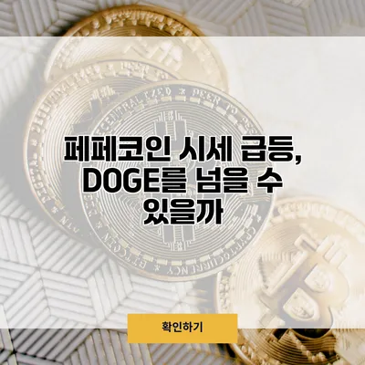 페페코인 시세 급등, DOGE를 넘을 수 있을까?