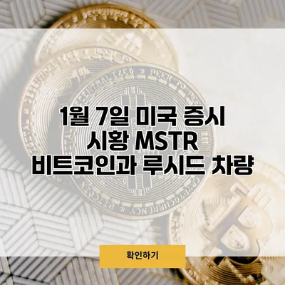 1월 7일 미국 증시 시황 MSTR 비트코인과 루시드 차량
