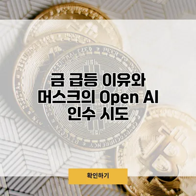 금 급등 이유와 머스크의 Open AI 인수 시도