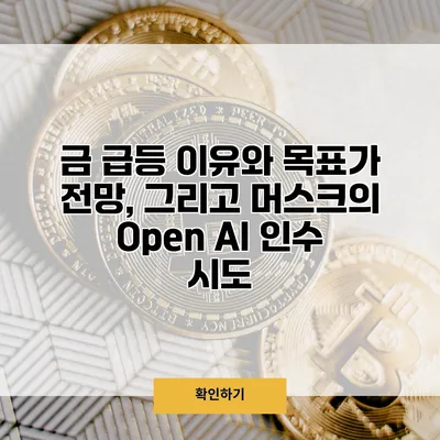 금 급등 이유와 목표가 전망, 그리고 머스크의 Open AI 인수 시도