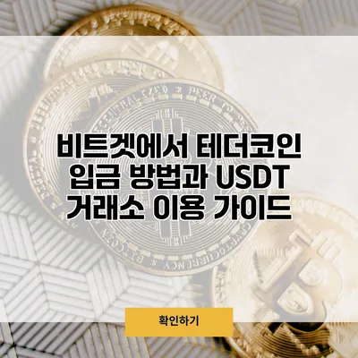 비트겟에서 테더코인 입금 방법과 USDT 거래소 이용 가이드