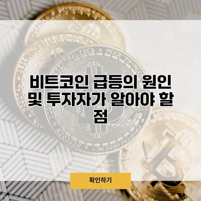 비트코인 급등의 원인 및 투자자가 알아야 할 점