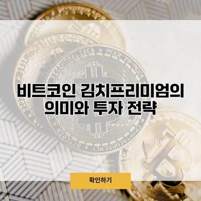 비트코인 김치프리미엄의 의미와 투자 전략