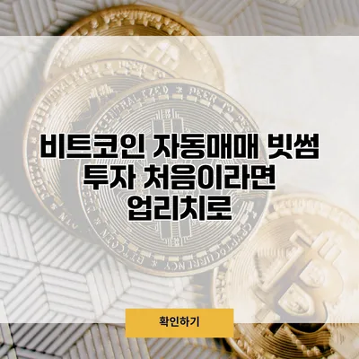 비트코인 자동매매 빗썸 투자 처음이라면 업리치로