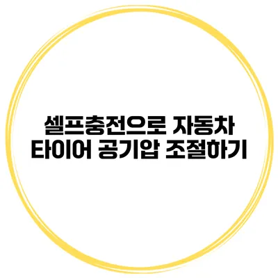 셀프충전으로 자동차 타이어 공기압 조절하기