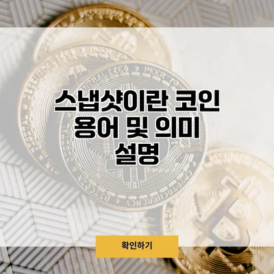 스냅샷이란? 코인 용어 및 의미 설명