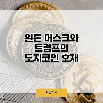 일론 머스크와 트럼프의 도지코인 호재