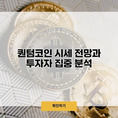 퀀텀코인 시세 전망과 투자자 집중 분석