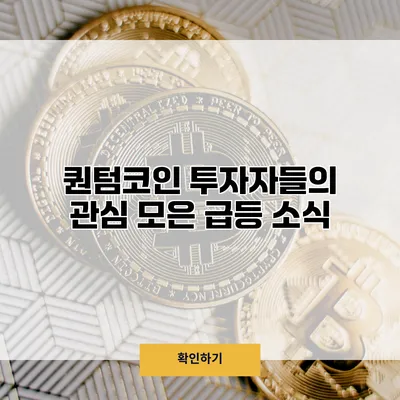 퀀텀코인 투자자들의 관심 모은 급등 소식