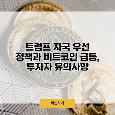 트럼프 자국 우선 정책과 비트코인 급등, 투자자 유의사항