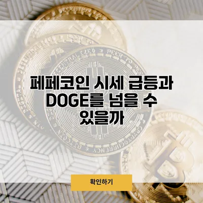 페페코인 시세 급등과 DOGE를 넘을 수 있을까?